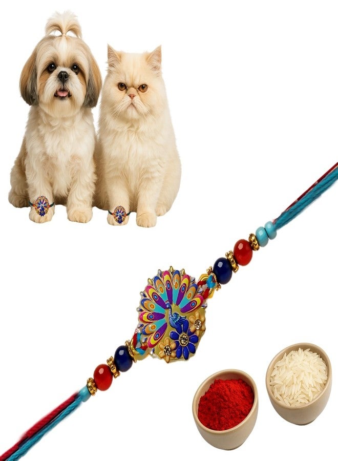 ويستيرن إرا راخي أنيق للحيوانات الأليفة من العصر الغربي للكلاب والقطط | رولي تشاول | هدية راكشا باندهان مصنوعة يدويًا لأخيك ذي الفراء | الحب والتقاليد والترابط | راخي بتصميم مميز | احتفل بالحب الرائع (النمط 12) - Image 1